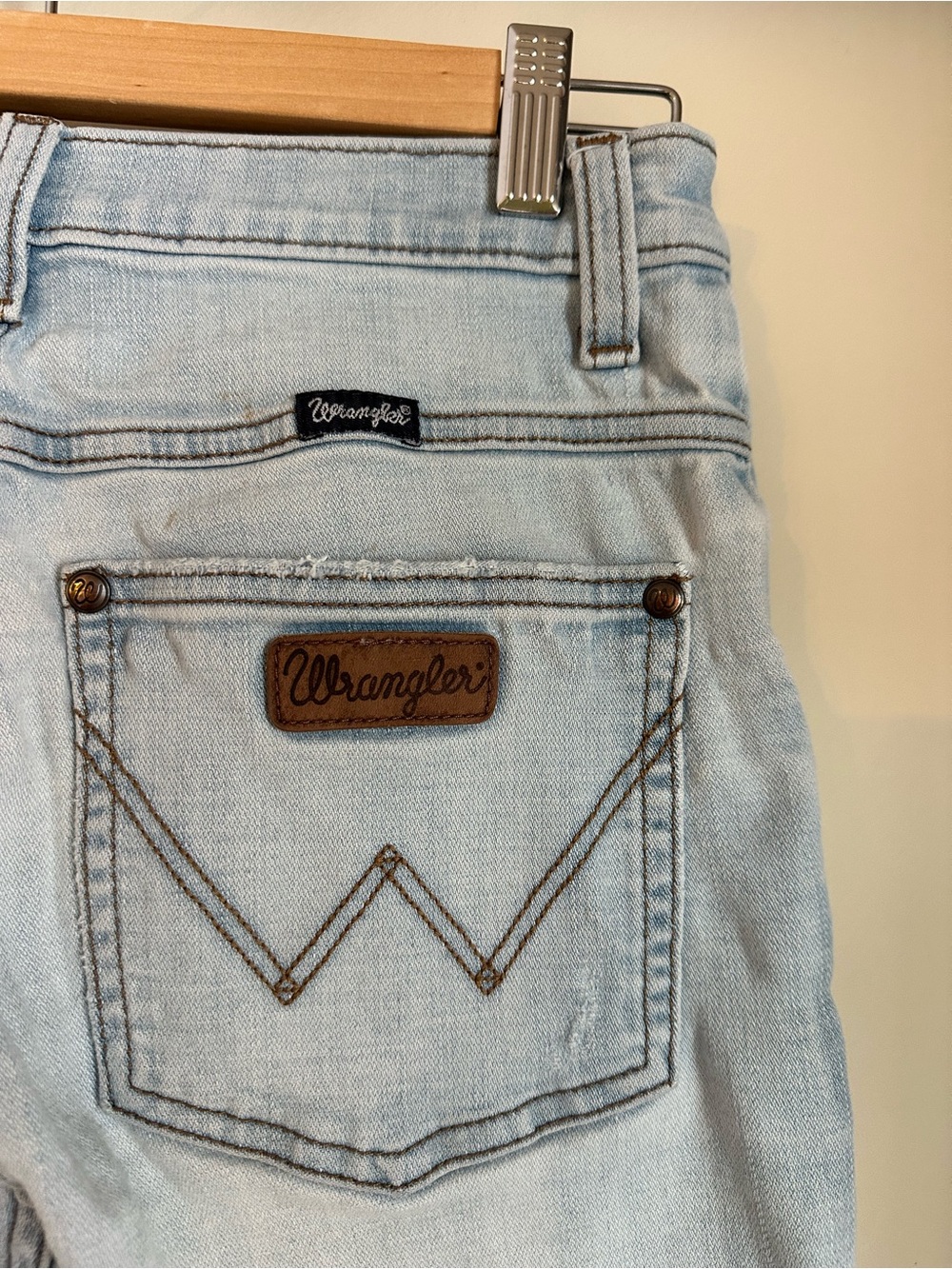 Wrangler Light Blue High Rise Women’s Jeans with Signature Pocket Stitch